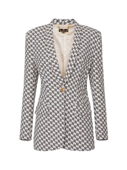 Logo print crepe jacket with shawl lapel ELISABETTA FRANCHI | GI06841E2.E84